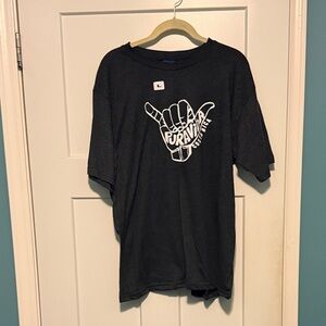 Charcoal Tee with White Graphic
